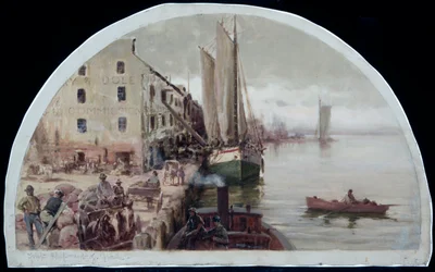 Der erste Getreidespeicher in Chicago, 1838, 1900